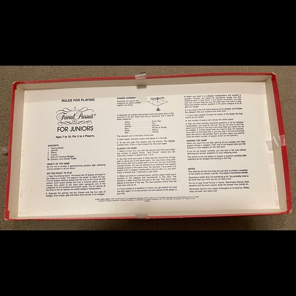 Board Game. 1987 Trivial Pursuit For Juniors. Q&A. - Picture 4 of 11